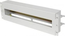 Panneau de distribution de tension 3U pour rack 19" avec rail DIN TS-35, gris