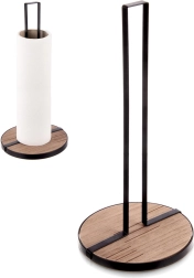 Porte-essuie-tout de cuisine LINE, métal noir, 32,5 cm