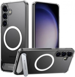 Coque magnétique transparente avec support Torras Pstand pour Samsung S25