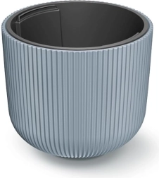 Cache-pot avec insert Milly 29,8 cm – cache-pot côtelé gris clair