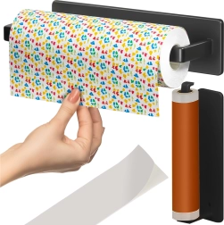 Ruhhy support métallique pour essuie-tout 25 cm, noir mat