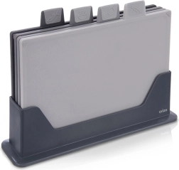 Set de planches à découper avec support, 4 pièces