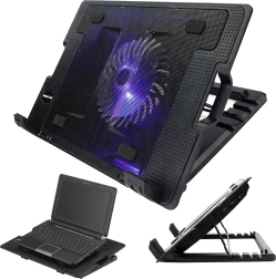 Support de refroidissement pour ordinateur portable 17" avec rétroéclairage LED et USB