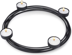 Bougeoir en métal noir pour 4 bougies Home Styling Collection