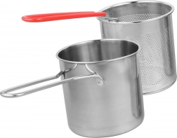 Mini casserole avec panier de friture en acier inoxydable