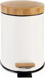 Poubelle à pédale blanche WHITELINE 3 L