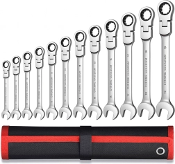 Jeu de clés mixtes à cliquet 8–19 mm, 12 pcs