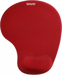 Tapis de souris ergonomique en gel avec repose-poignet SAVIO – rouge