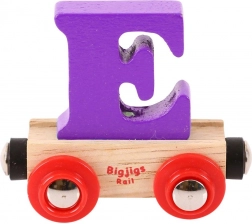Wagon en bois Bigjigs Rail avec la lettre E