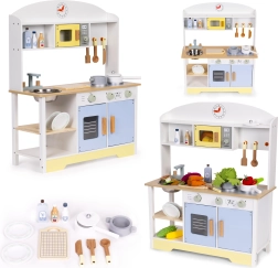 Cuisine en bois pour enfants ECOTOYS avec lave-linge et 12 accessoires