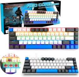 Clavier de jeu mécanique 60 % media‑tech red core mx60