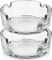 Cendrier en verre 8 cm, lot de 2 pièces