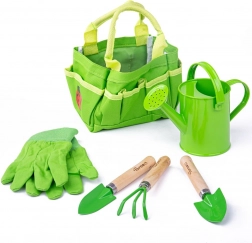 Set de jardinage pour enfants dans un sac en toile BIGJIGS TOYS – vert
