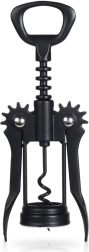 Tire-bouchon ailé en métal, noir, 16 cm