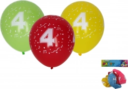 Ballons 30 cm avec le numéro 4 – lot de 5 pièces
