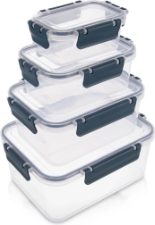 Ensemble de boîtes alimentaires avec couvercle et joint, 4 pièces