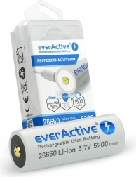 Batterie everActive 26650 3,7 V Li‑ion 5200 mAh avec micro USB