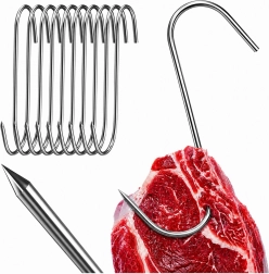 Crochets en acier pour le fumage de viande 15 cm (15 pcs)