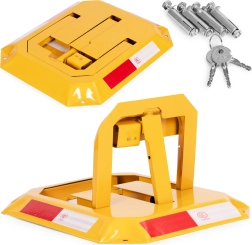 Barrière de stationnement pliante 30 cm avec clé et bandes réfléchissantes