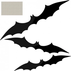 Lot de chauves-souris 3D pour Halloween – 3 pièces de décorations pour mur et fenêtres