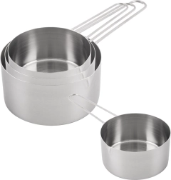 Tasses doseuses en acier inoxydable, set de 4 pièces