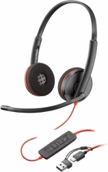 Casque stéréophonique Blackwire 3220 avec USB-C + Adaptateur USB-C/A