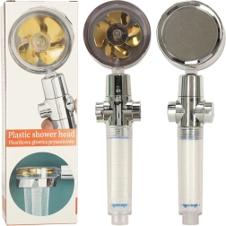 Pommeau de douche avec turbine dorée