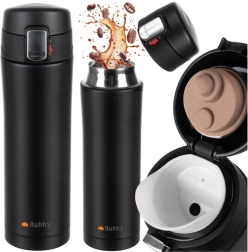 Mug isotherme RUHHY 440 ml avec verrou, noir