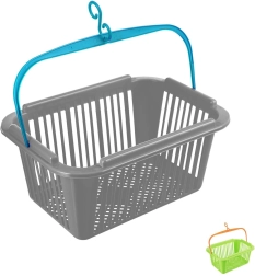 Panier à pinces à linge en plastique (UH) 25 × 18 × 11,5 cm – couleurs assorties