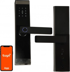 Serrure de porte électronique intelligente avec clavier, lecteur d’empreintes et Bluetooth