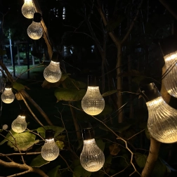 Guirlande solaire de jardin STRIPES 10 LED blanc chaud 3,8 m