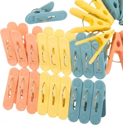 Pinces à linge en plastique, 18 pièces, extra solides, multicolores
