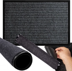 Paillasson d’entrée caoutchouté 60 × 90 cm – gris, antidérapant