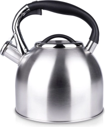 Bouilloire en acier avec sifflet 2 l, argentée