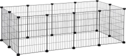 Parc modulaire pour petits animaux de compagnie – hamster, cochon d’Inde, rongeurs noir