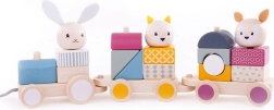 bigjigs baby train à tirer en bois avec animaux en bois FSC