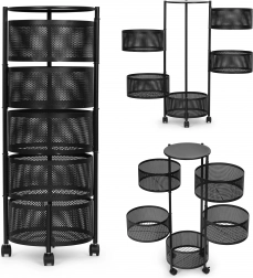 Organiseur d’étagères de cuisine à plateaux pivotants, 5 niveaux, métal, ModernHome