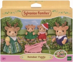 Sylvanian Families famille de rennes avec traîneau