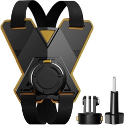 PULUZ support magnétique pour casque de moto pour caméras sport (y compris ACE PRO 2, OSMO ACTION 5 PRO)