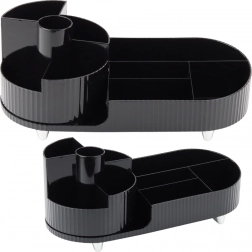 organiseur multifonction rotatif noir pour cosmétiques et bureau