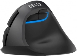 Souris verticale sans fil DELUX M618 Mini DB, Bluetooth + 2,4 GHz, 2400 DPI (noir)