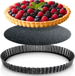 Moule à tarte avec fond amovible 28 × 3 cm effet granit