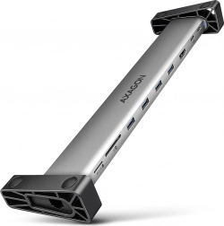 Axagon HMC-10HLS hub USB-C 9-en-1 avec HDMI 4K/60 Hz, GLAN, lecteur de cartes et PD 100 W