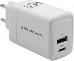 Chargeur Qoltec 45W GaN blanc