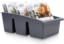 Organisateur gris pour sachets d’épices 25 × 15 × 9 cm