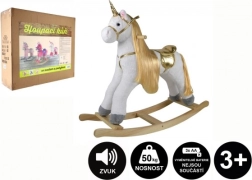 Licorne à bascule en peluche avec sons et mouvements, capacité 50 kg