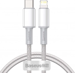 Baseus câble tressé USB‑C vers Lightning 20 W PD, 1 m, blanc