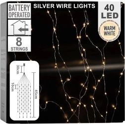 Guirlande lumineuse LED suspendue 40 LED, 45 cm, blanc chaud, à piles