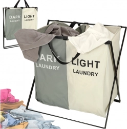 Panier à linge à deux compartiments avec organiseur de tri