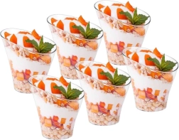 Gobelets en plastique pour desserts et en-cas 180 ml, lot de 6